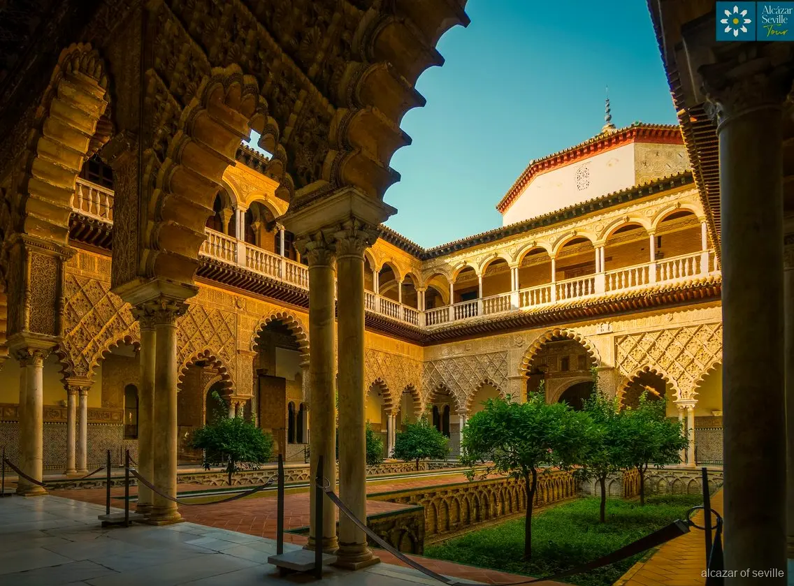 Bezoek met gids aan de Real Alcázar van Sevilla, onderdeel van de combinatietour