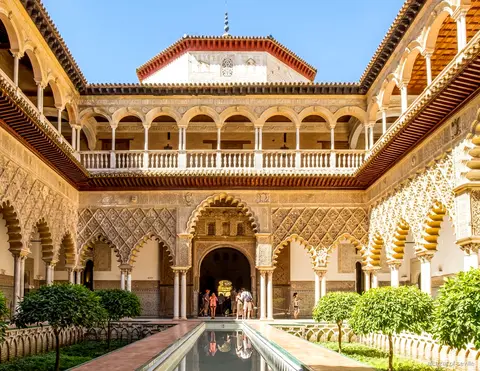 Alcázar of Seville-billet uden kø, buegange i Patio de las Doncellas