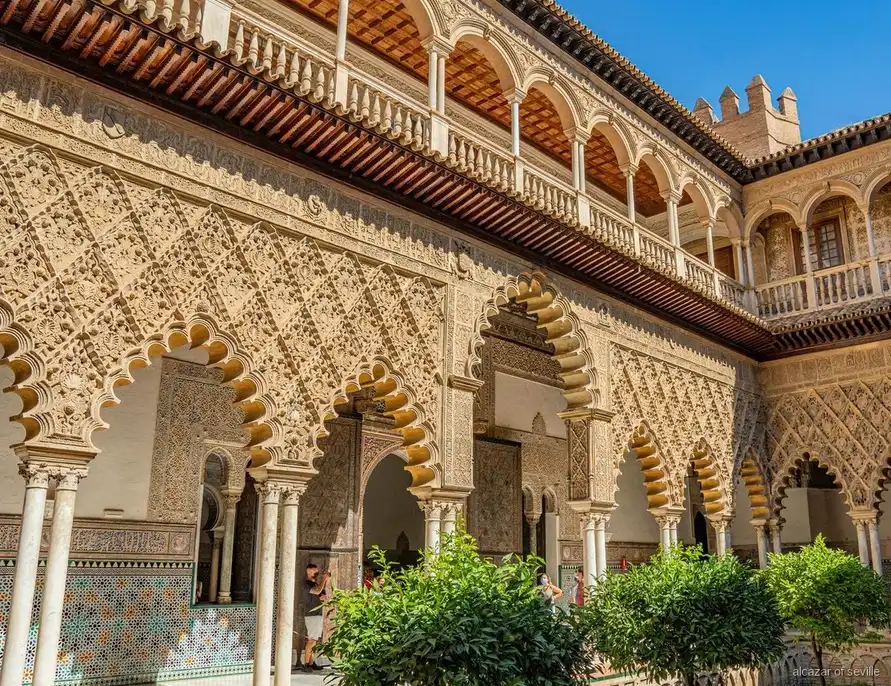 Prinsentuin binnen de Real Alcázar van Sevilla op de audiogidsroute