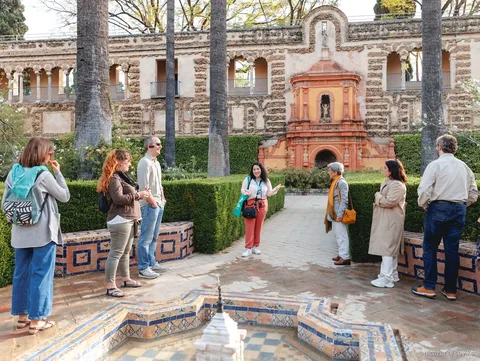 VIP-tur i Royal Alcázar of Seville, folkfri Salón de Embajadores