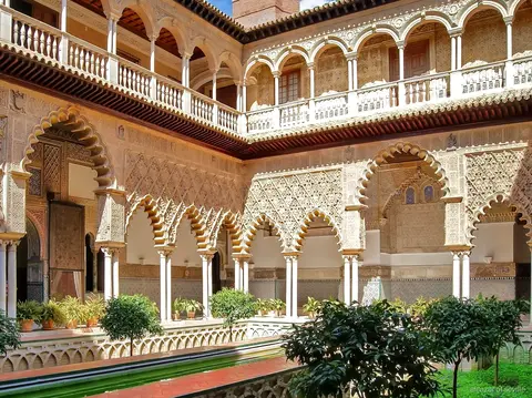 Billet d'entrée à l'Alcazar royal de Séville, cour du palais mudéjar